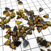 Green "Earth Stone" Amber Triangle Calibrated Cabochon